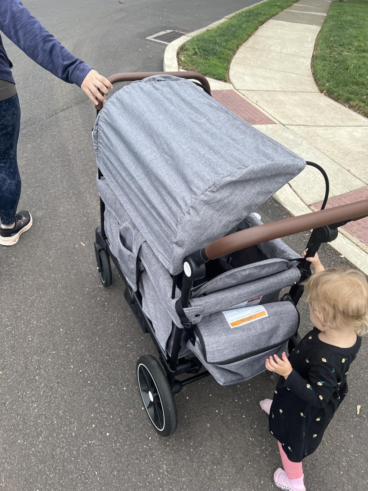 TODEFULL Foldable Wagon Stroller for 2 Kids, Stroller Wagon with Canopy customer photo 2