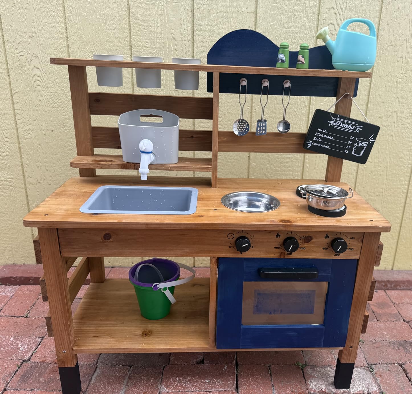 OLLIKIVI Outdoor Play Kitchen for Kids,Wooden Mud Kitchen Set customer photo 1