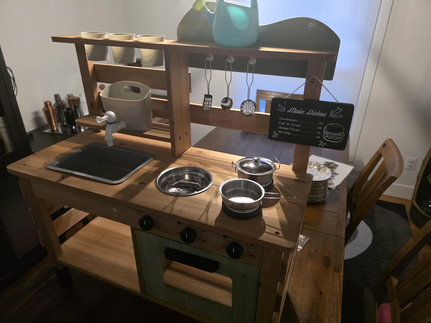 OLLIKIVI Outdoor Play Kitchen for Kids,Wooden Mud Kitchen Set customer photo 2