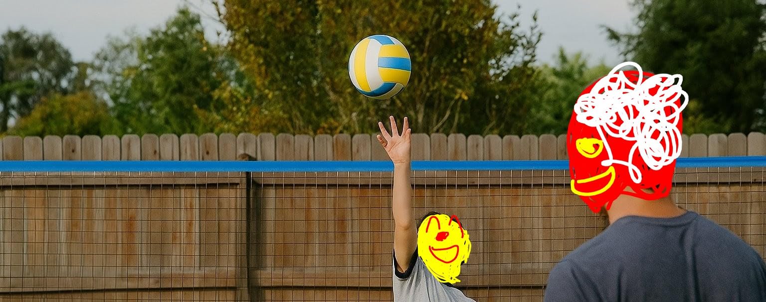 32FT Outdoor Portable Volleyball Net Set with 4 Adjustable Height Poles customer photo 1