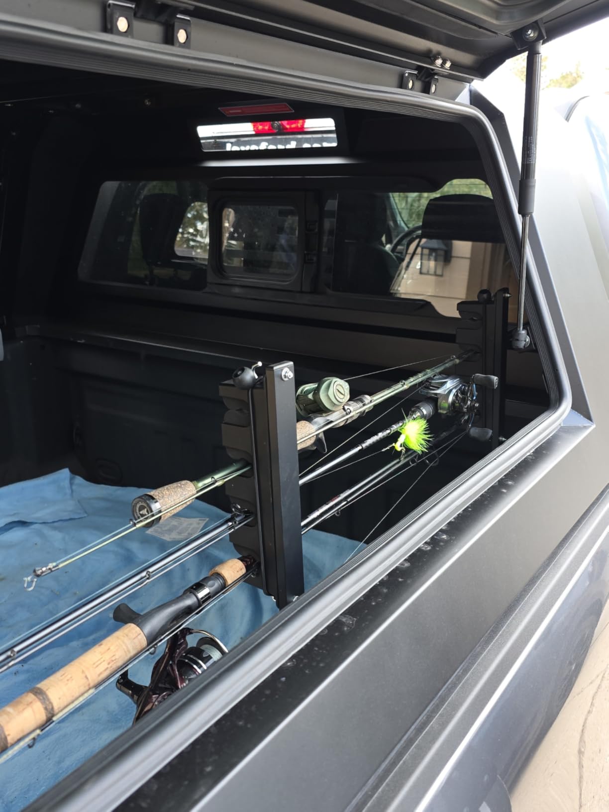 Upgraded Fishing Rod Holder for Truck Bed, Holds 4/6 Rods, Secure C-Clamp No-Drill, Horizontal/Vertical Mount, Fishing Rod Holder Fits Most Pickup Trucks, 1 Pair customer photo 2
