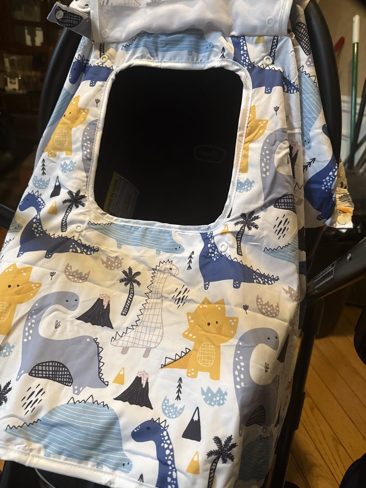 Baby Car Seat Cover, Mink Warm Infant Car Seat Cover for Girls Boys, Universal Carseat Cover with Mesh Peep Window & Sun Shade, Baby Carrier Canopy Cover for Winter Autumn customer photo 1