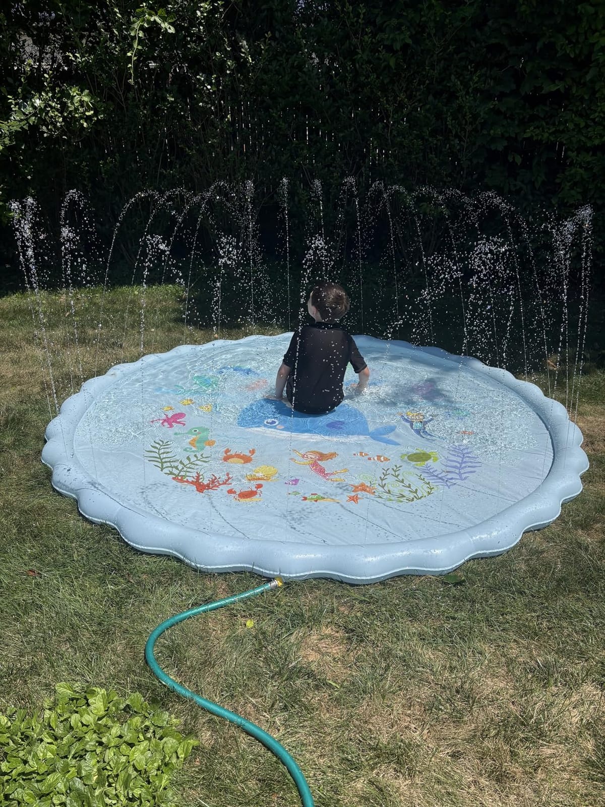 EPN Splash Pad for Kids, Large Thick PVC Sprinkler Play Mat, 102.3 Inches customer photo 1