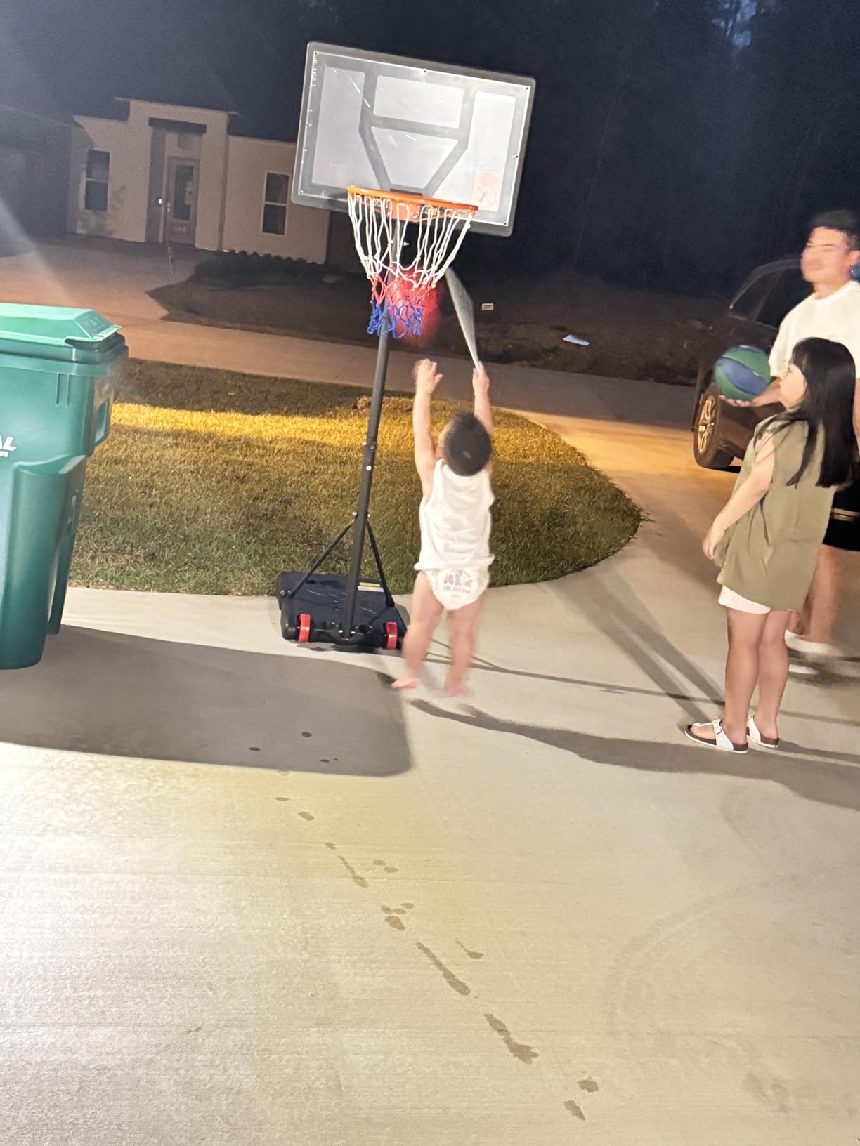 Yohood Kids Basketball Hoop Outdoor Height Adjustable 3-7 FT, Portable Basketball Goal System for Kids Youth Teens in Backyard/Driveway/Indoor, Shatterproof Backboard and Stable Base customer photo 2