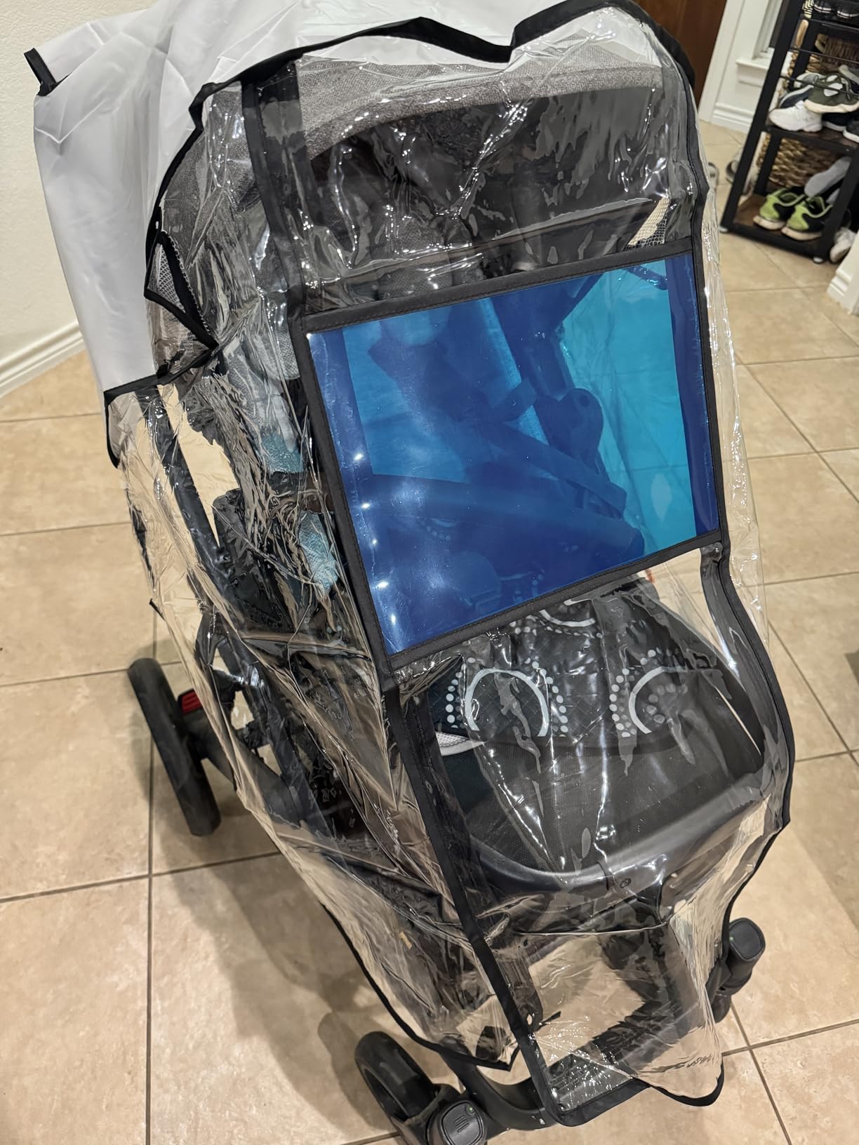 Clear Stroller Rain Cover, Universal Fit Baby Travel Weather Shields customer photo 1