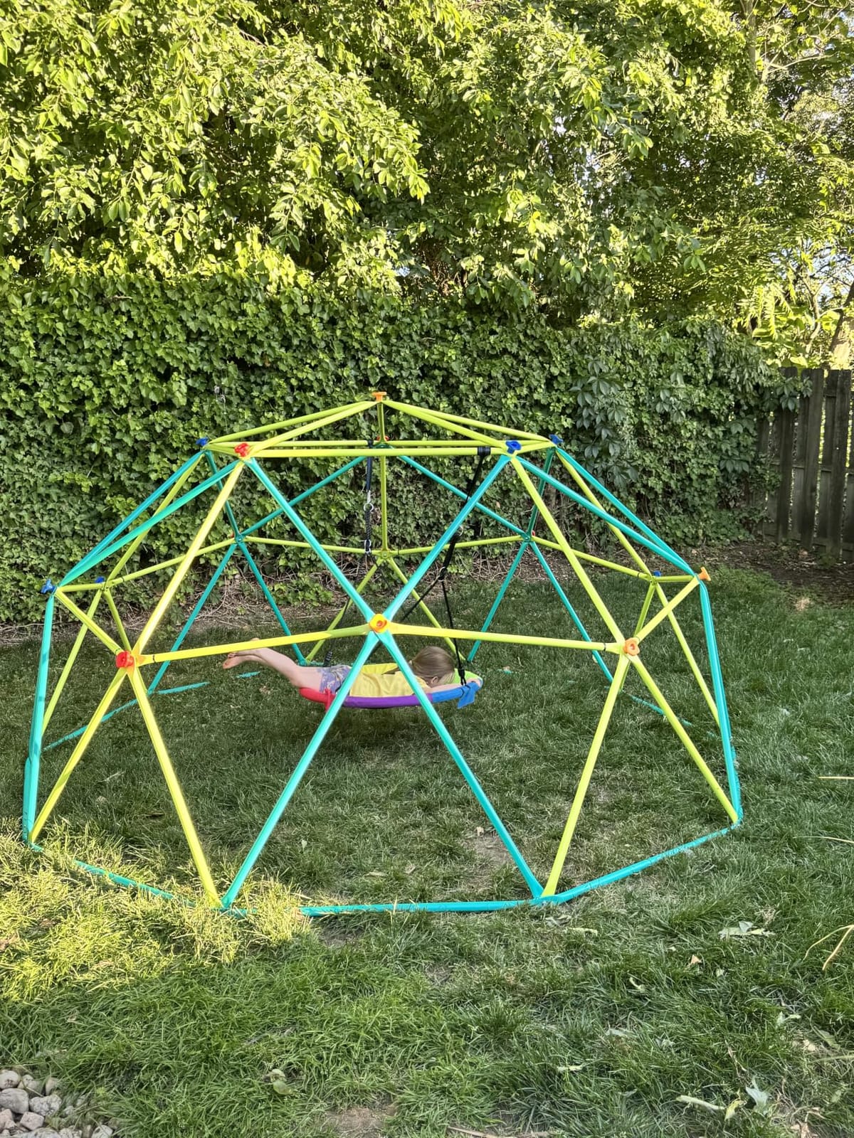 Hapfan 7.2 ft Tall Climbing Dome Swing Set with Saucer Swing for Kids 3-12 customer photo 2