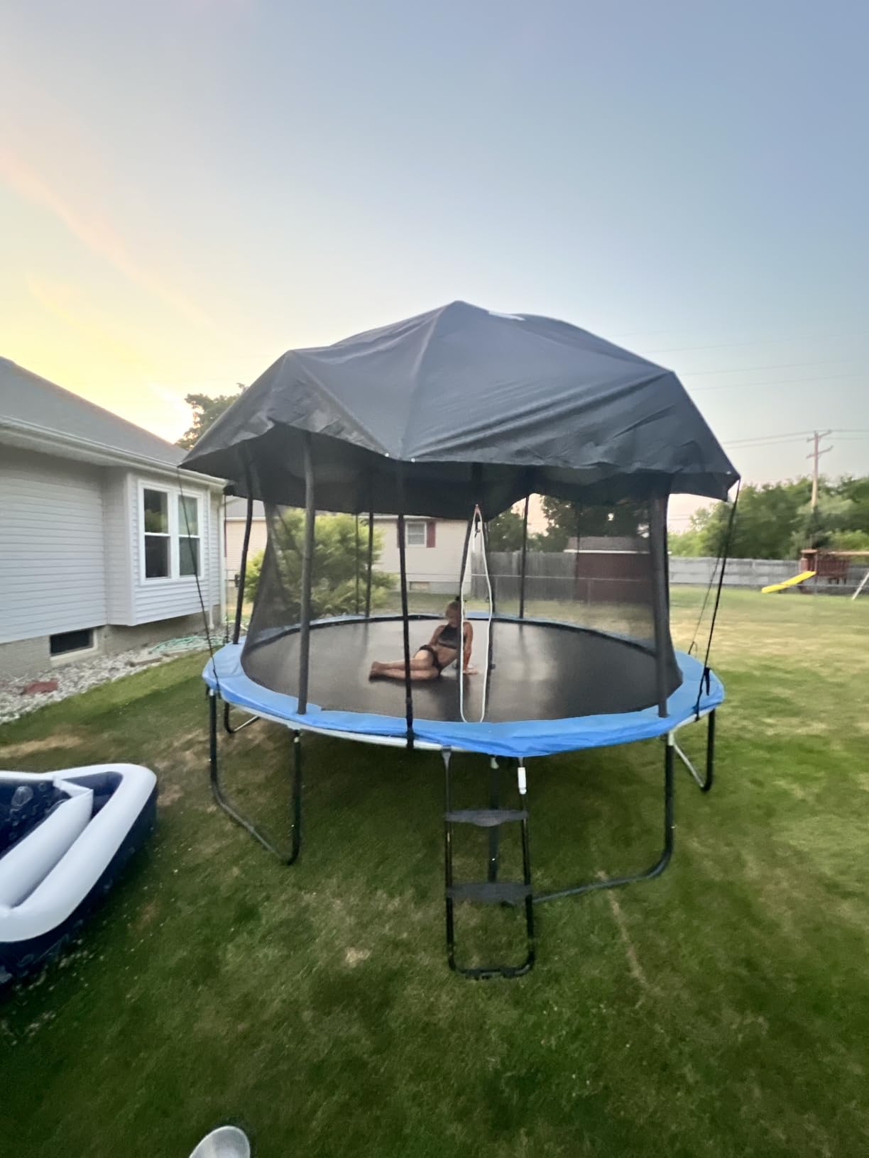 14FT Dome Trampoline Canopy Cover for Backyard Round Trampolines customer photo 2
