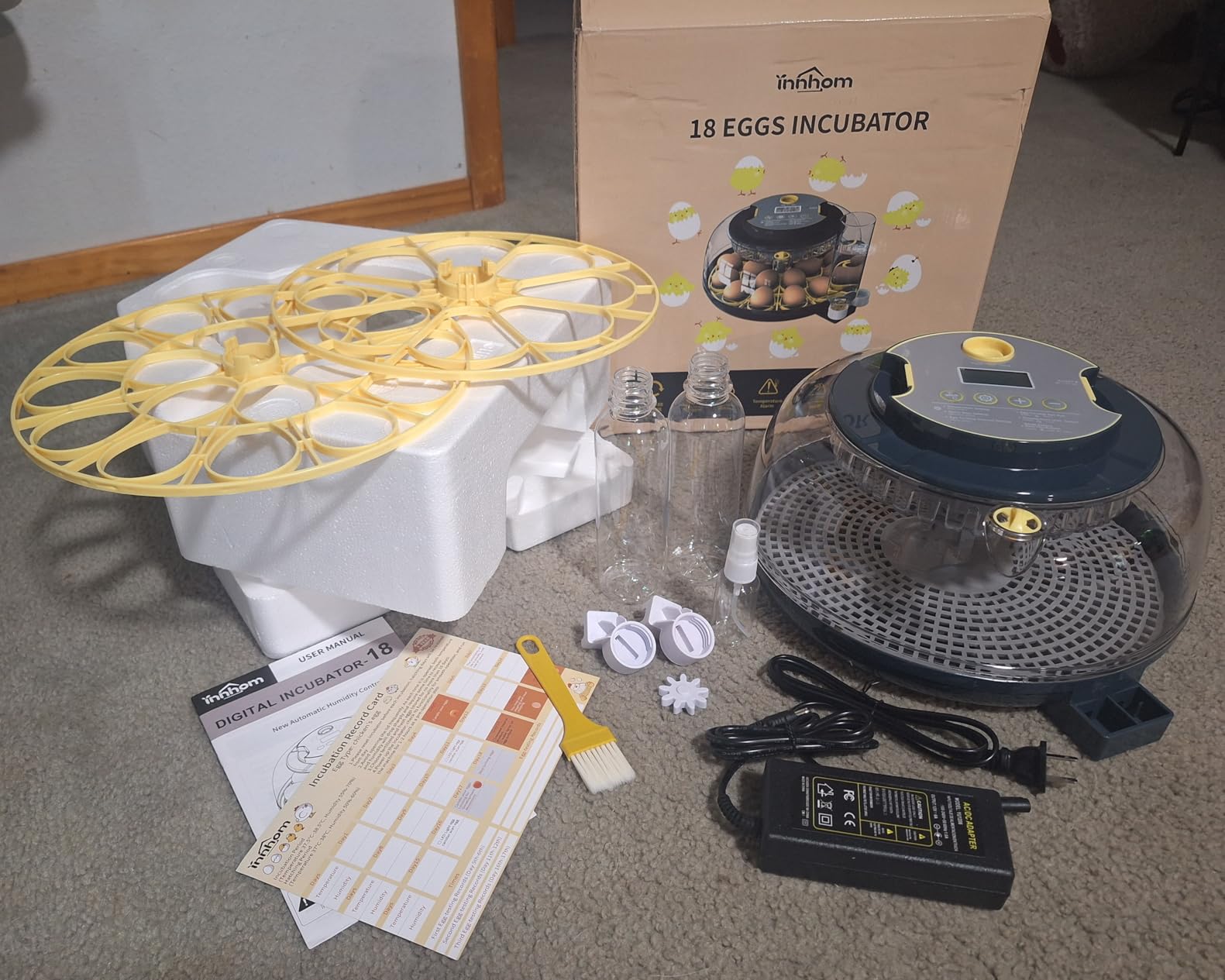 Incubators for Hatching Eggs, 56 Eggs Incubator with Egg Candler, Auto Egg Turner, Temp & Humidity Control, Hatch Day,360° Viewing for Chicken,Duck,Quail Eggs,Ideal for Farm,School and Lab,Blue&Yellow customer photo 2