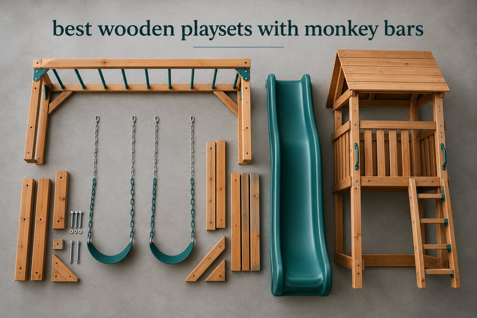 best wooden playsets with monkey bars